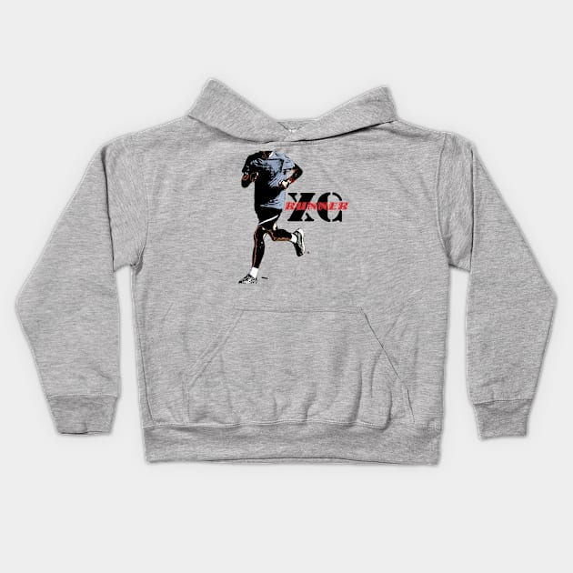 Cross country runner Kids Hoodie by Woodys Designs